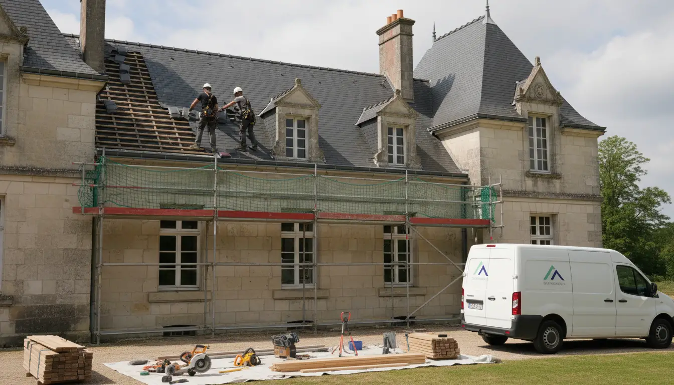 Chantier de rénovation toiture avec garantie décennale à Bègles